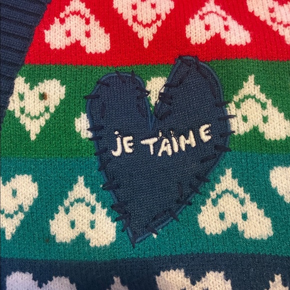 Kerri Rosenthal x Aqua Rainbow Heart Grandpa Button-Down Cardigan - Picture 11 of 12